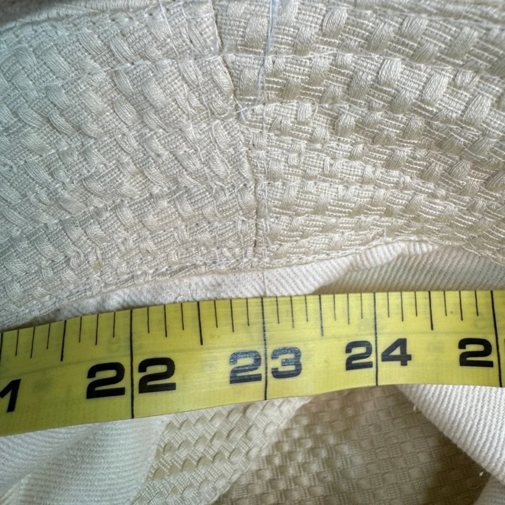 Vintage Textured Jacquard Bucket Hat Cream Swirl Pattern Bohemian Retro Hat
